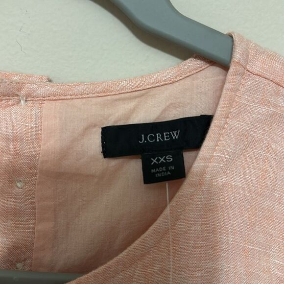 NWT J. Crew Linen Sleeveless Peach Dress size XXS - Picture 3 of 8
